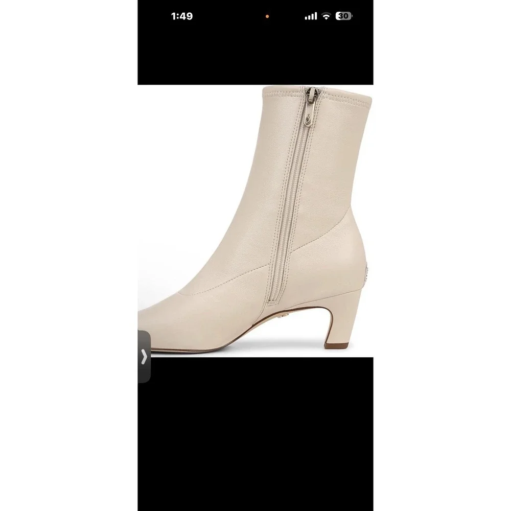 Sam Edelman Women's Marla Ankle Boot 10.5 Cream